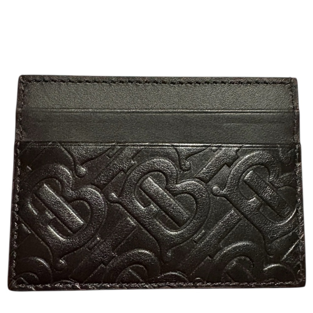 🔴🔴NWOT Burberry unisex embossed TB Monogram Leather card case